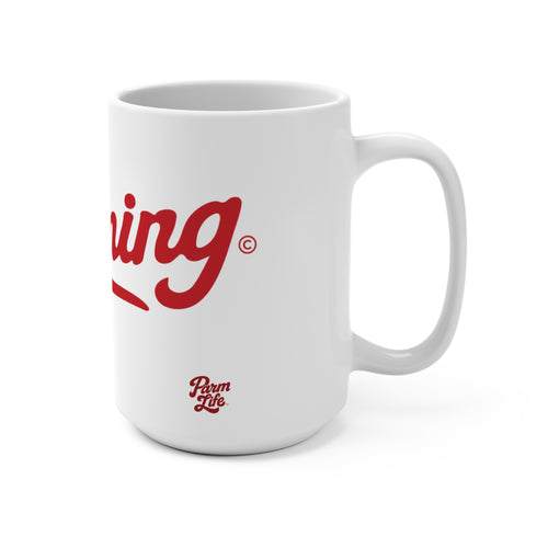 Charming Script Mug 15oz | Red Retro Handlettering Ceramic Coffee Cup