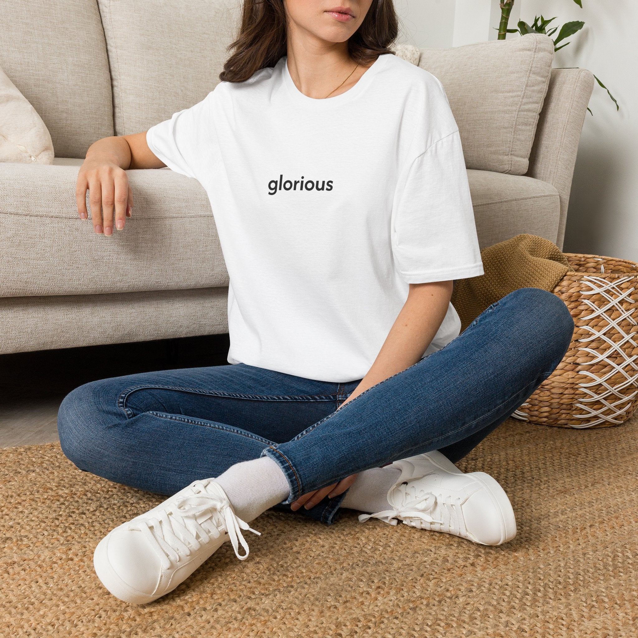Glorious Minimalist Tee — 'glorious' Text Shirt