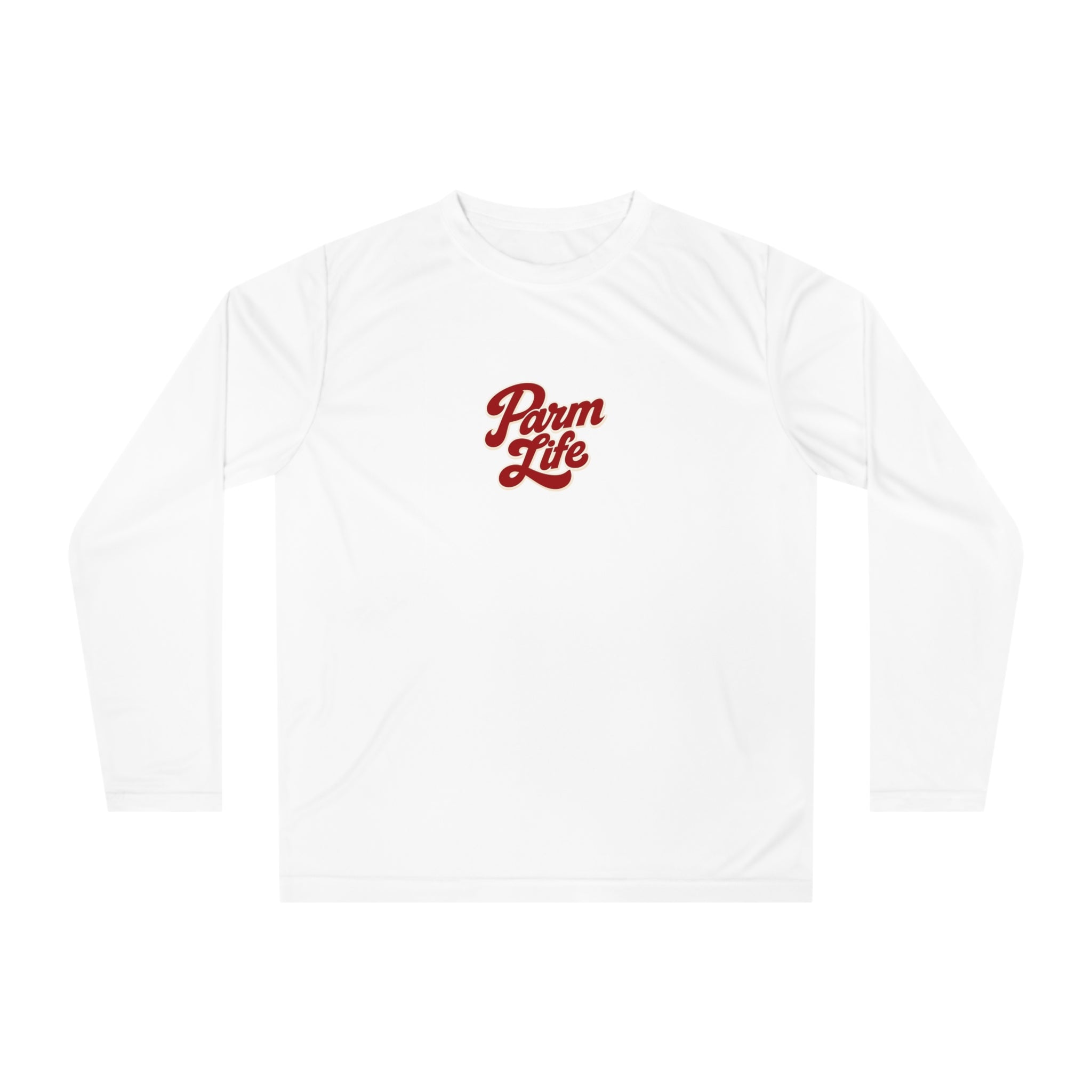 Long Sleeve Shirt — "Farm Life" Performance Top with "Parming" Back Script