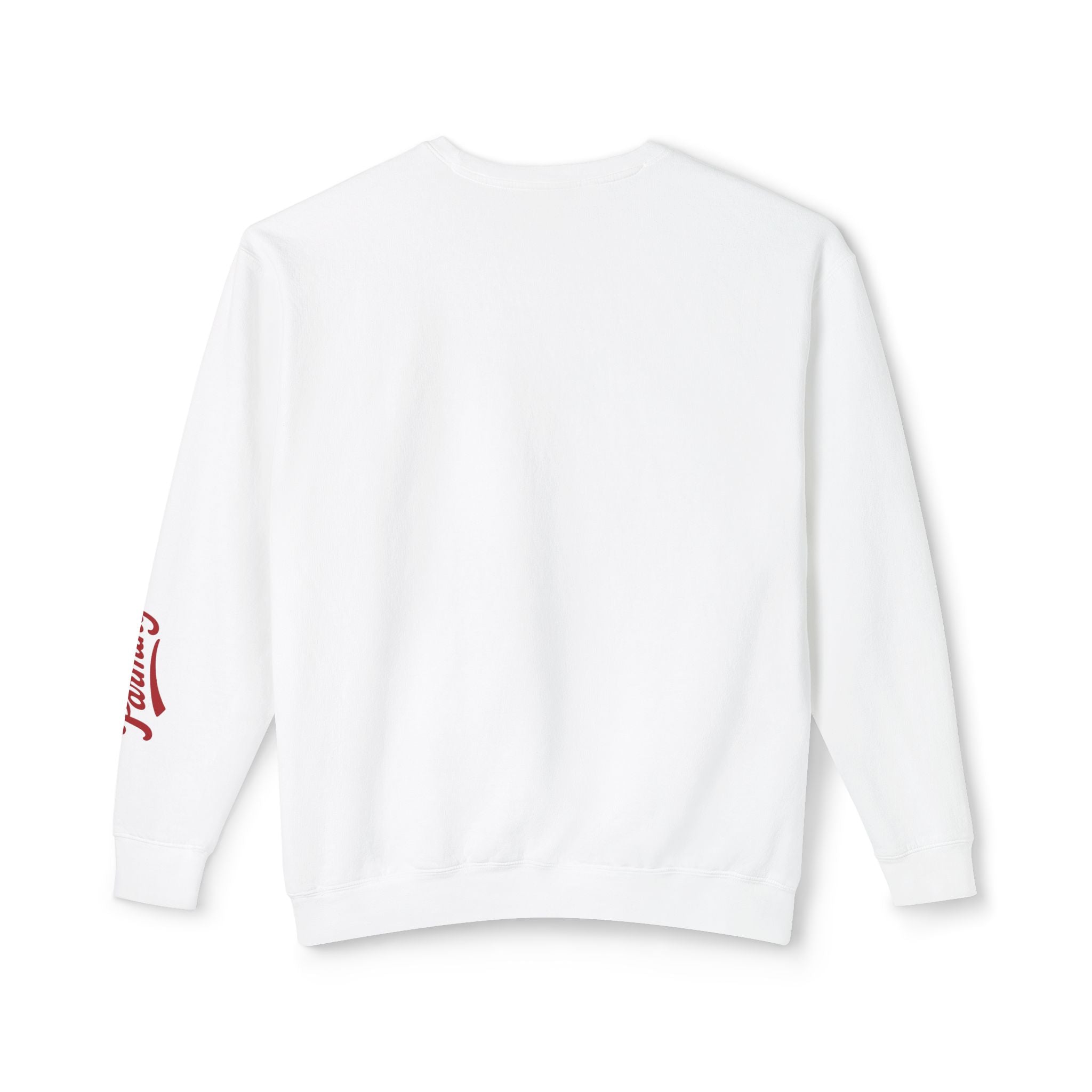 Parm Life Small Unisex Crewneck Sweatshirt — Small Red "Parm Life" Script Logo on Chest & "Parming" on Sleeve