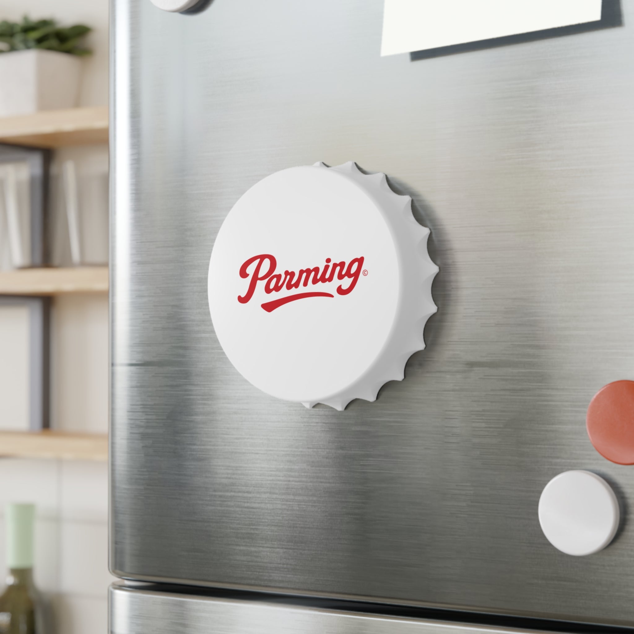 Parming logo bottle opener | Retro script beer cap opener