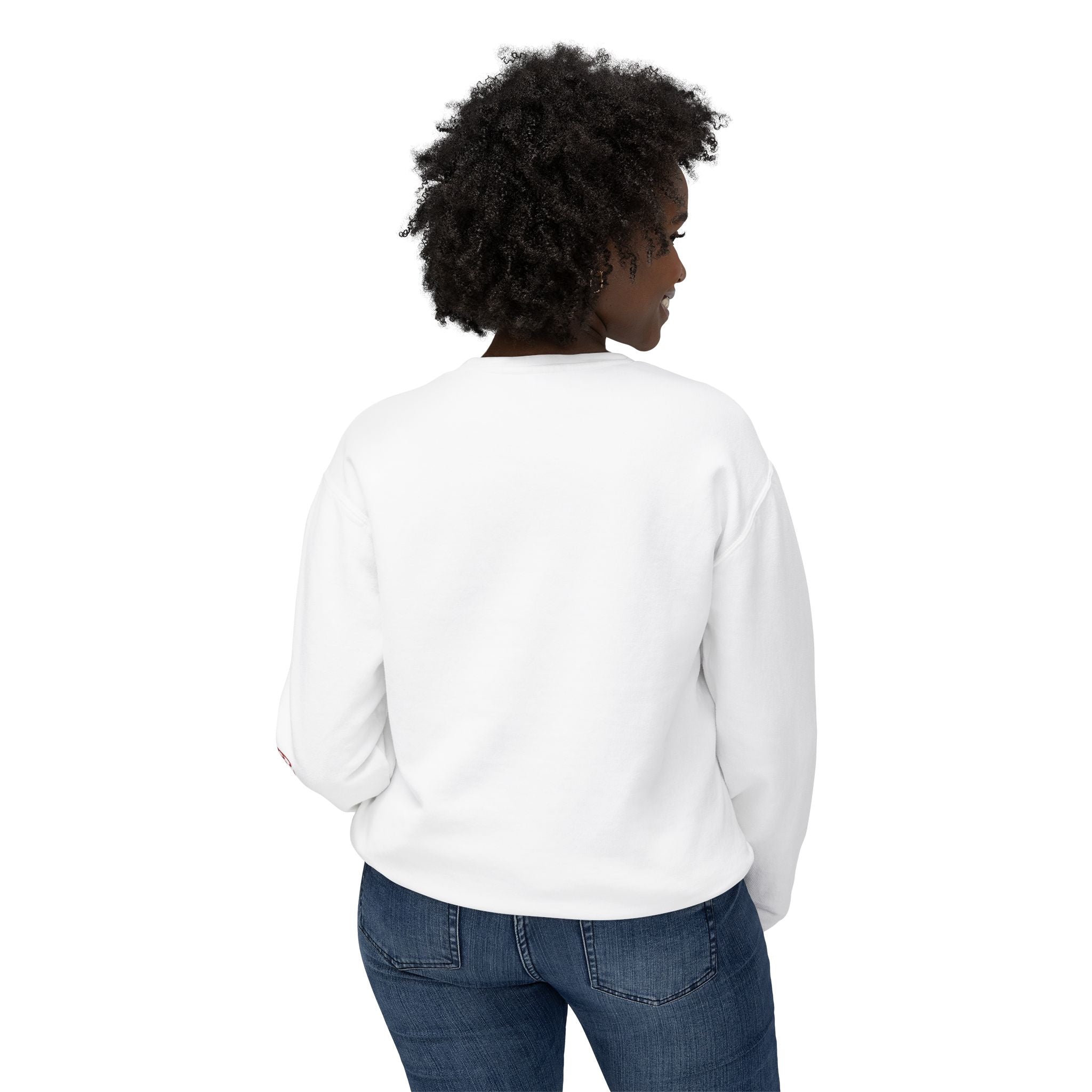 Parm Life Small Unisex Crewneck Sweatshirt — Small Red "Parm Life" Script Logo on Chest & "Parming" on Sleeve