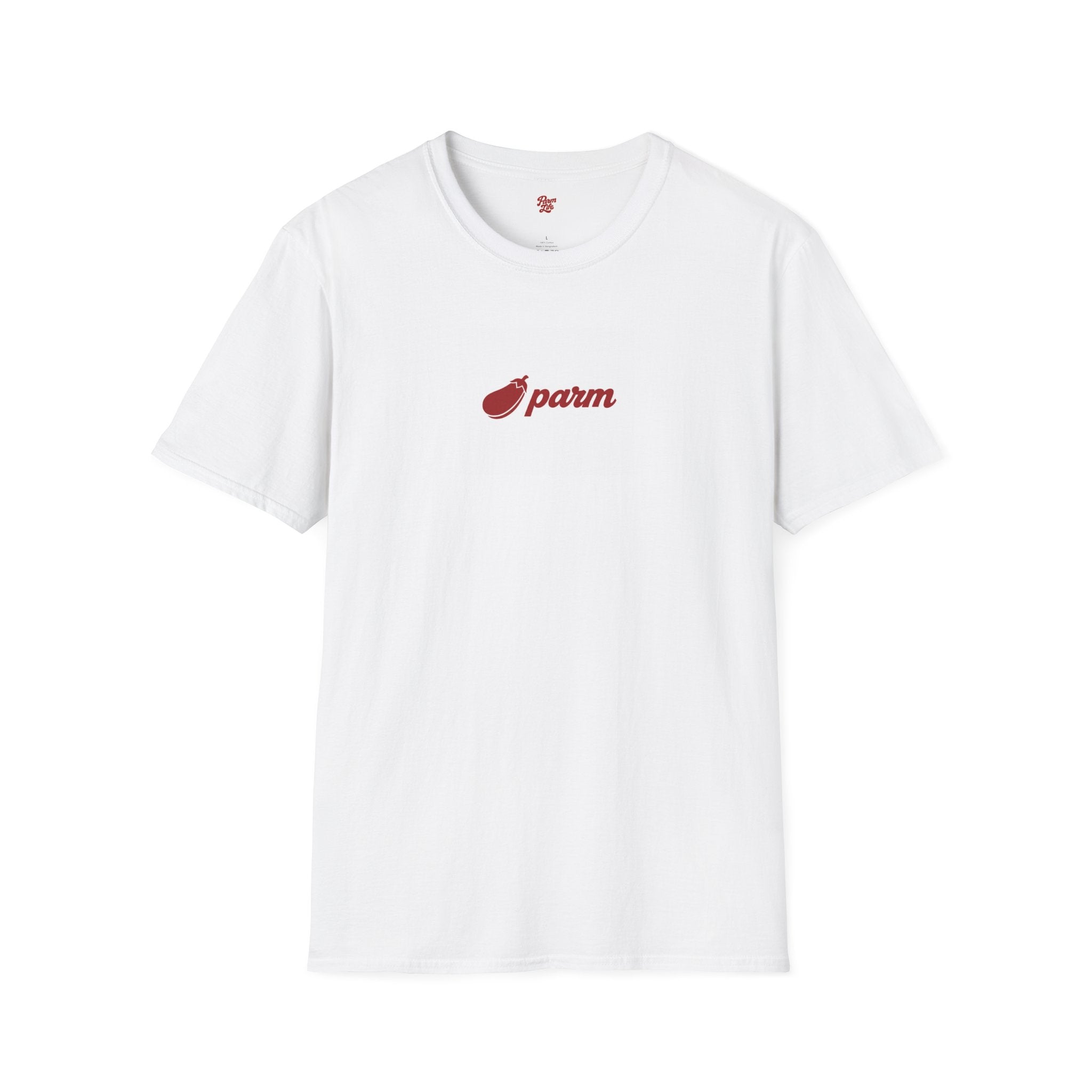 T-Shirt — 'parm' Red Eggplant Logo Tee