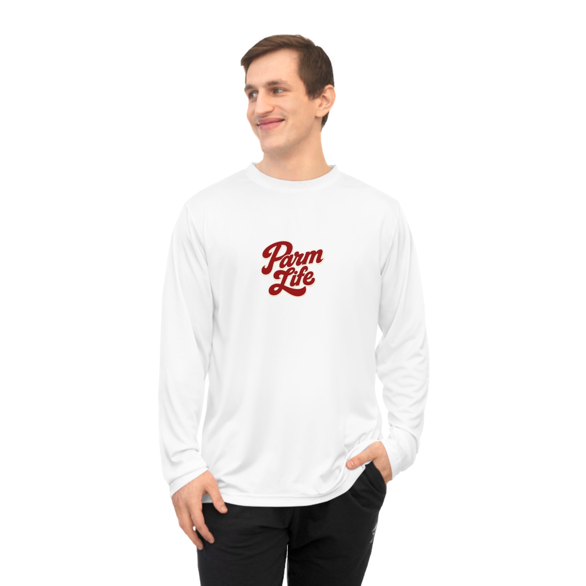 Long Sleeve Shirt — "Farm Life" Performance Top with "Parming" Back Script
