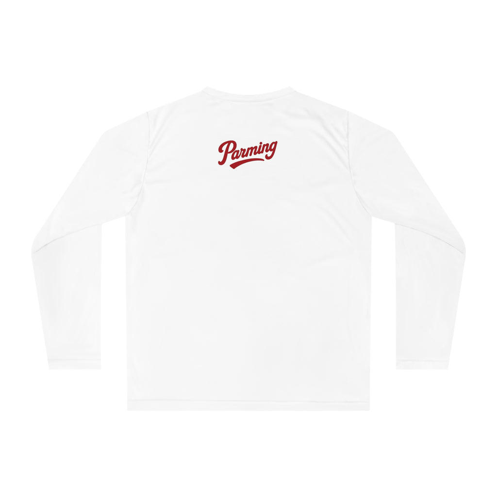 Long Sleeve Shirt — "Farm Life" Performance Top with "Parming" Back Script