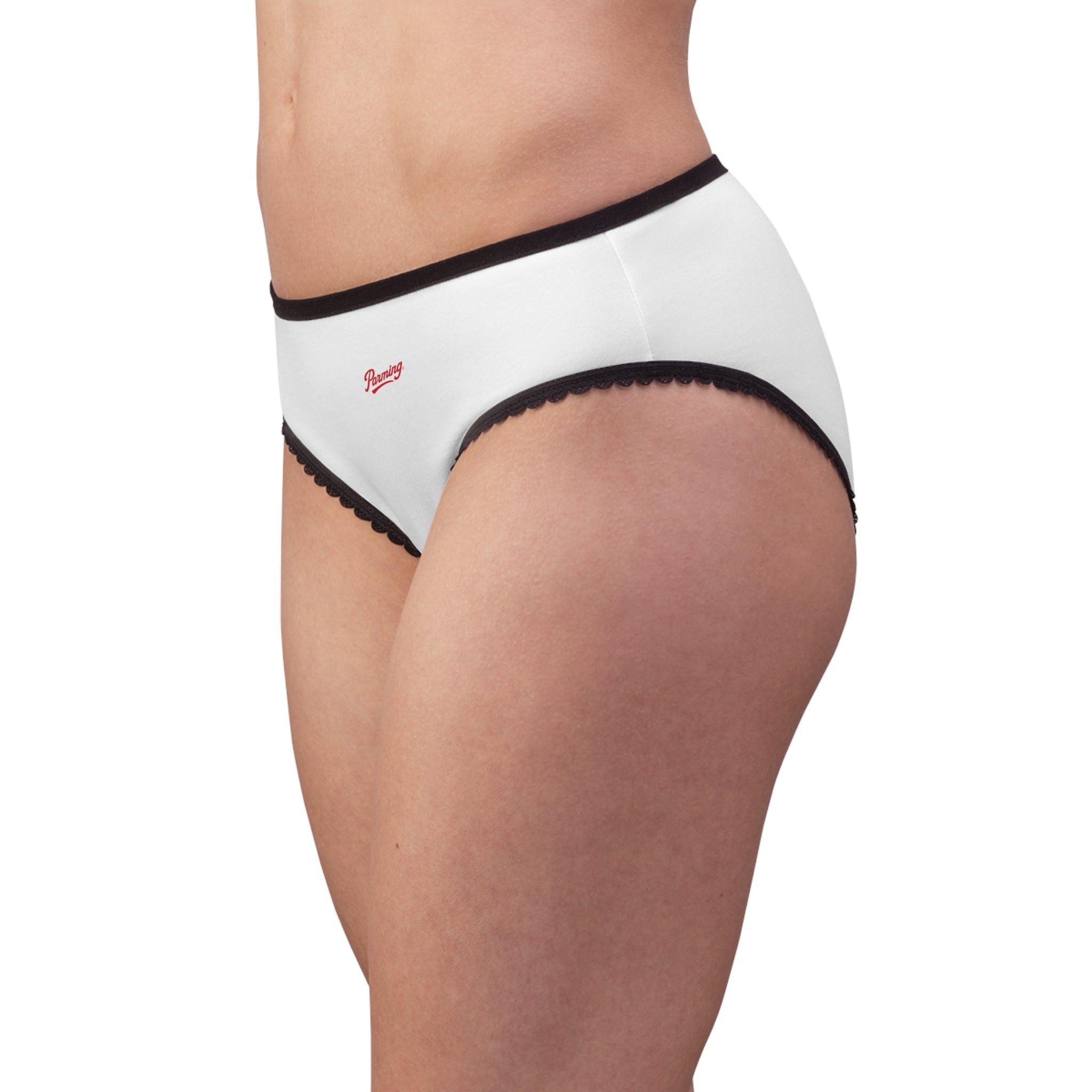 Parm Life Women's Briefs | White with Black Trim